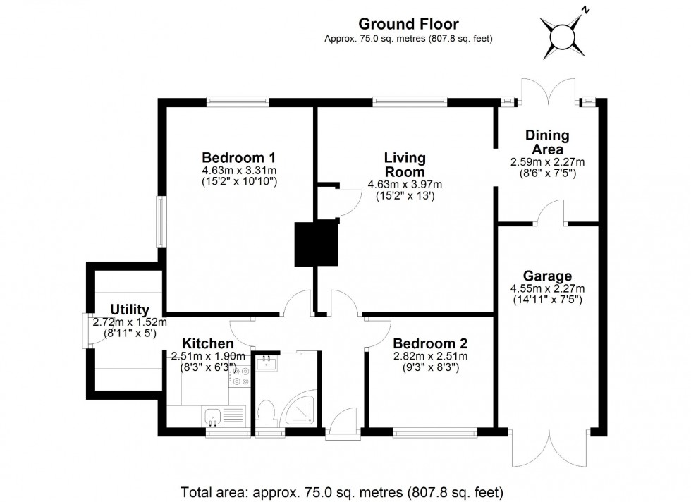 Floorplan for Elm Gardens, Welwyn Garden City, Hertfordshire, AL8