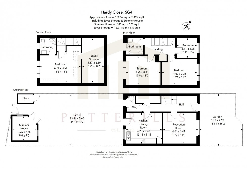Floorplan for Hardy Close, Hitchin, Hertfordshire, SG4