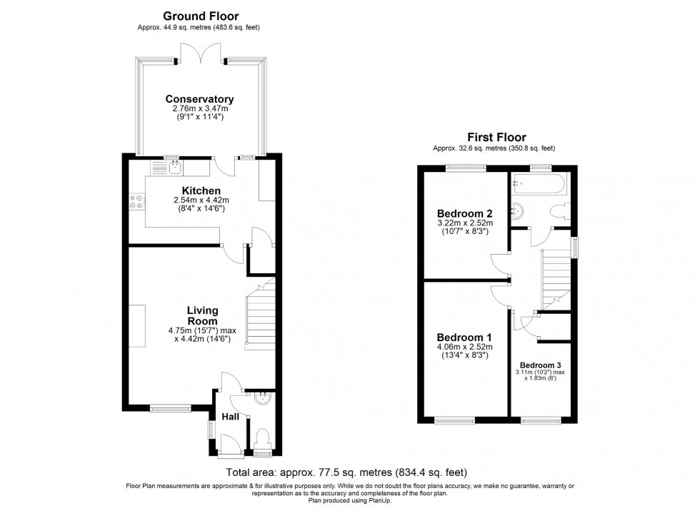 Floorplan for Sale Drive, Clothall Common, Baldock, Hertfordshire, SG7 6NS