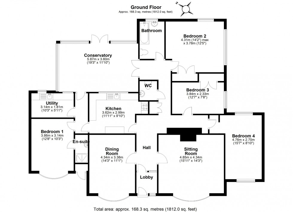 Floorplan for Sharmans Close, Welwyn, Hertfordshire, AL6