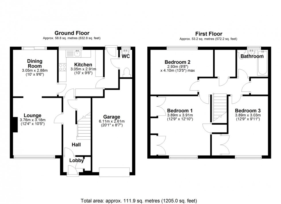 Floorplan for Bunnsfield, Welwyn Garden City, Hertfordshire, AL7