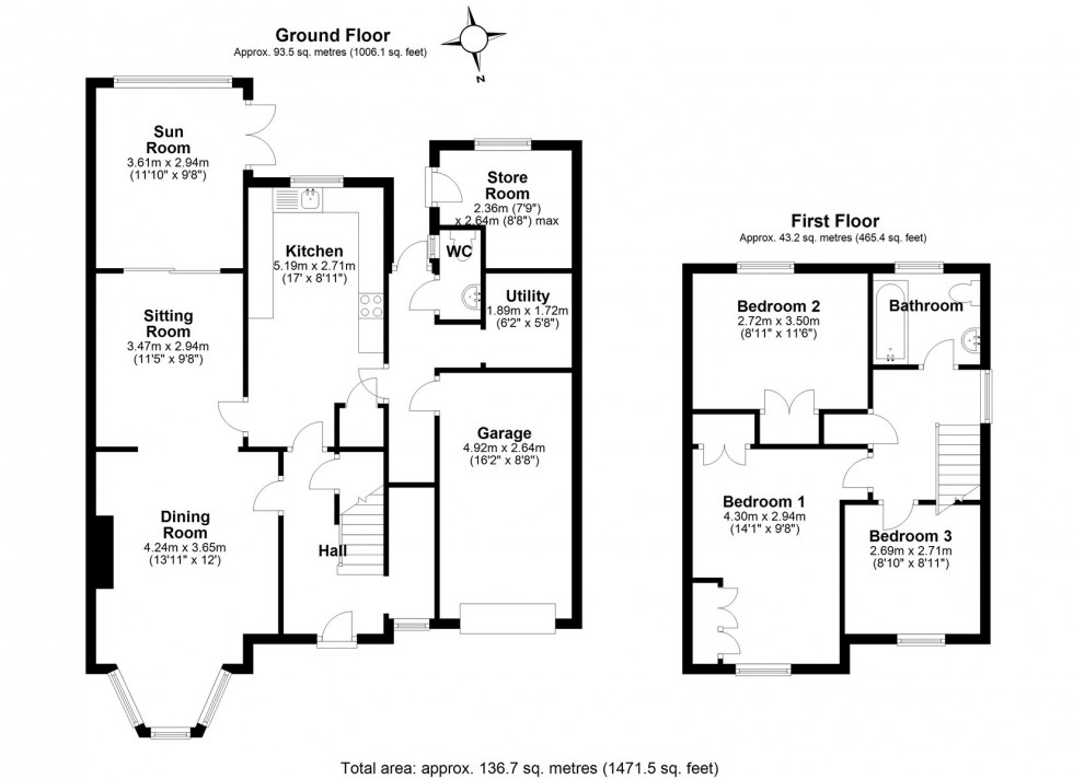 Floorplan for Crossway, Welwyn Garden City, Hertfordshire, AL8