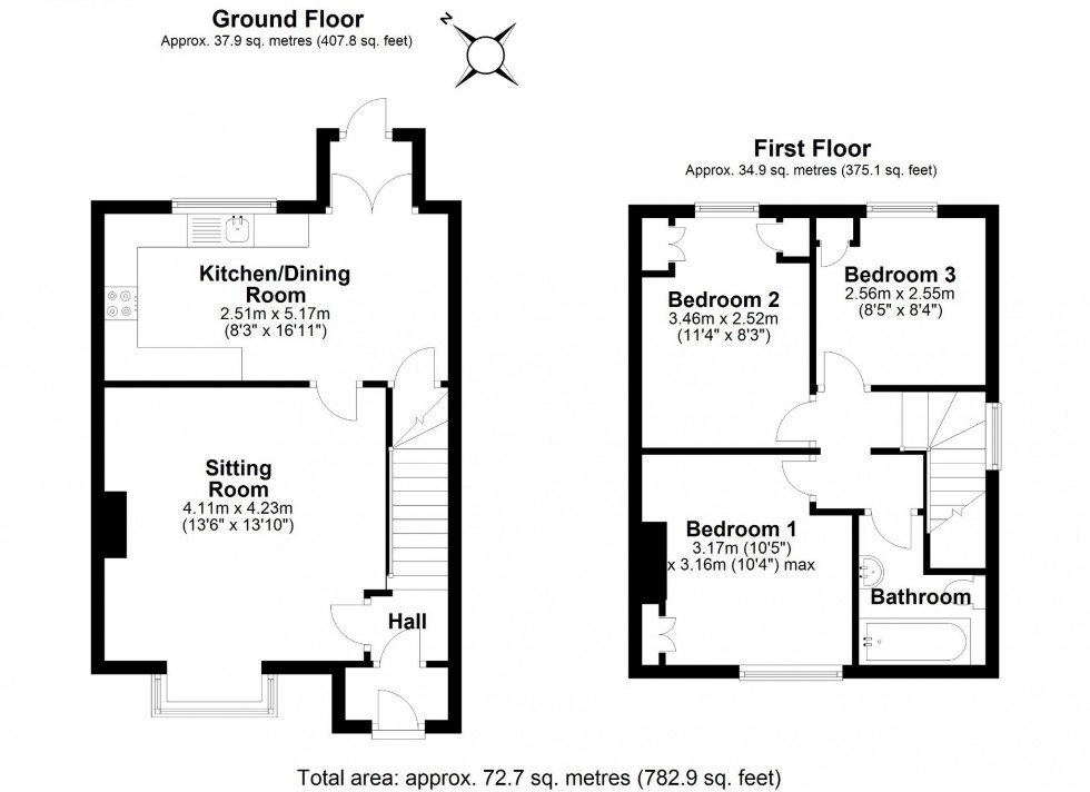 Floorplan for Brocket Road, Welwyn Garden City, Hertfordshire, AL8