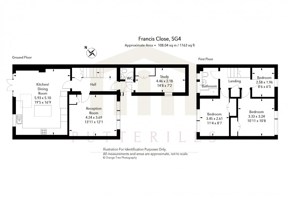 Floorplan for Francis Close, Hitchin, Hertfordshire, SG4