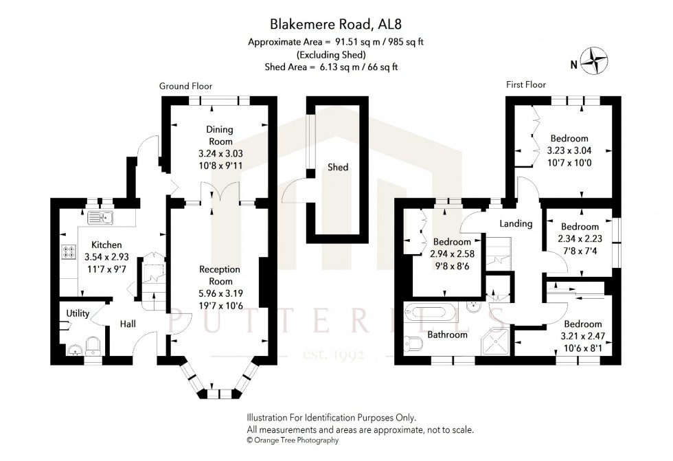 Floorplan for Blakemere Road, Welwyn Garden City, Hertfordshire, AL8