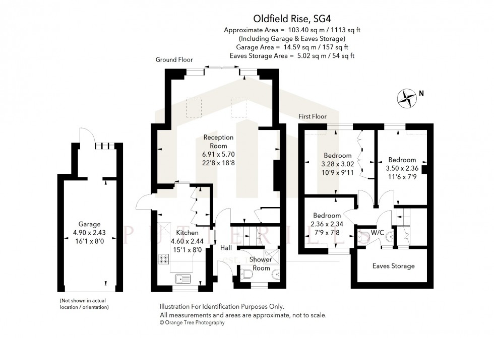 Floorplan for Oldfield Rise, Whitwell, Hitchin, Hertfordshire, SG4