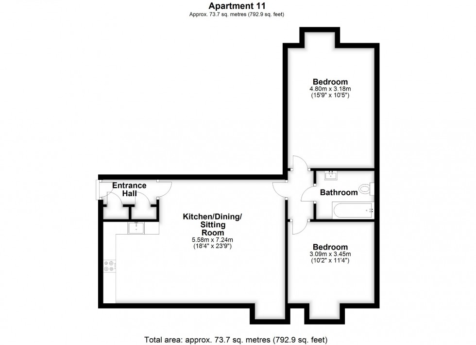 Floorplan for 42 Bancroft, Hitchin, Hertfordshire, SG5