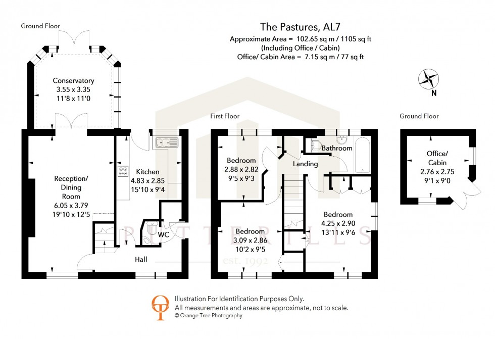 Floorplan for The Pastures, Welwyn Garden City, Hertfordshire, AL7