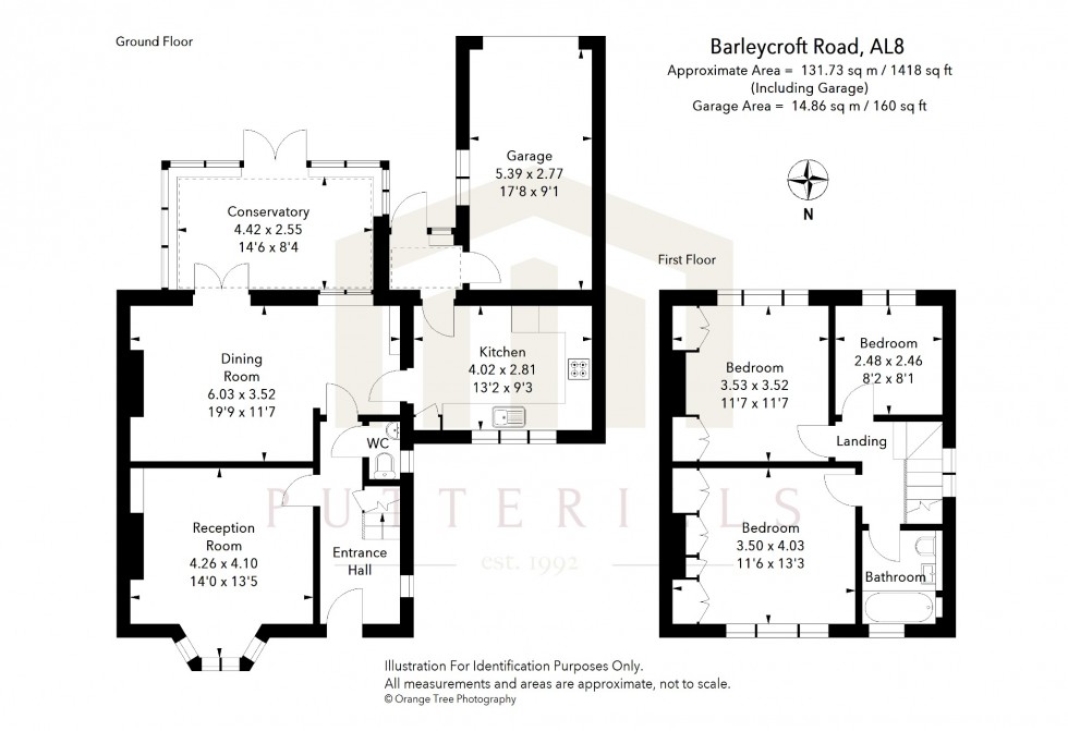 Floorplan for Barleycroft Road, Welwyn Garden City, Hertfordshire, AL8