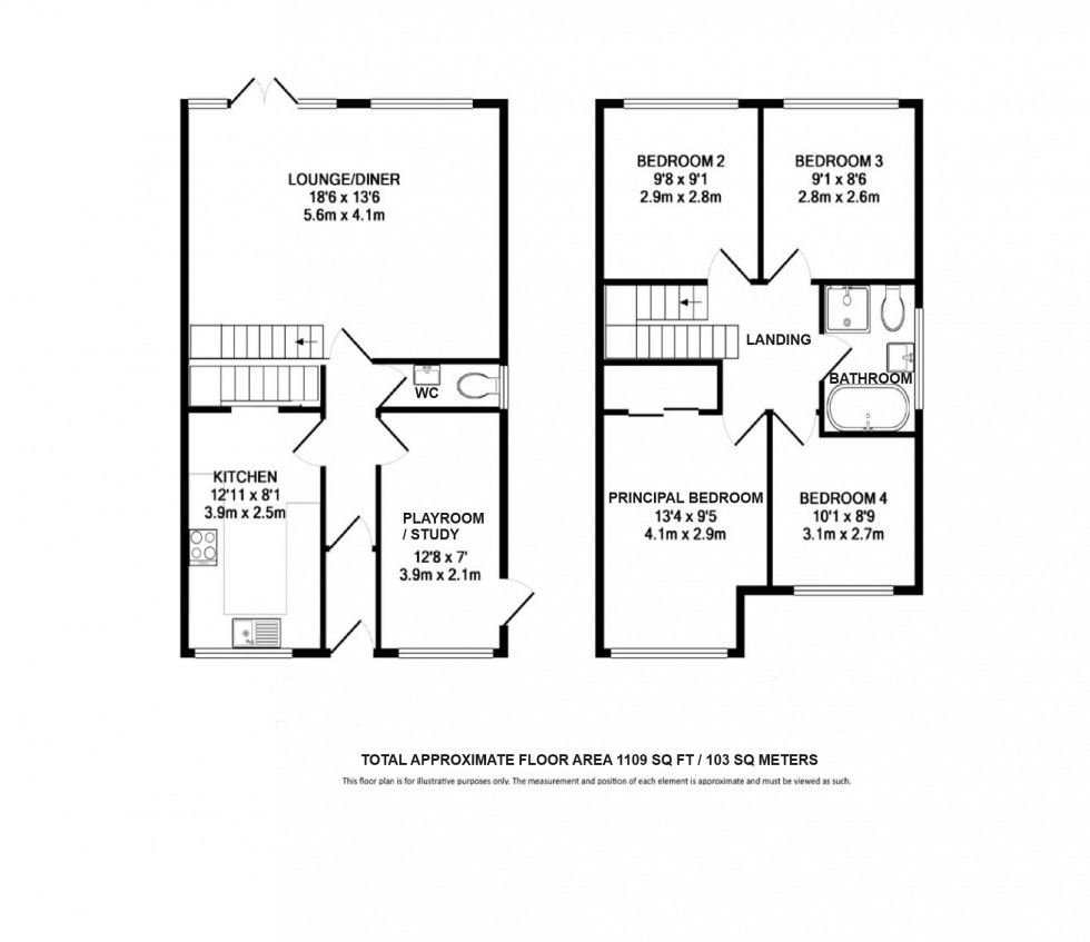 Floorplan for Woolmer Green, Hertfordshire