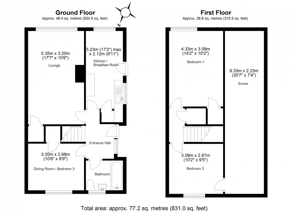 Floorplan for Knebworth, Hertfordshire