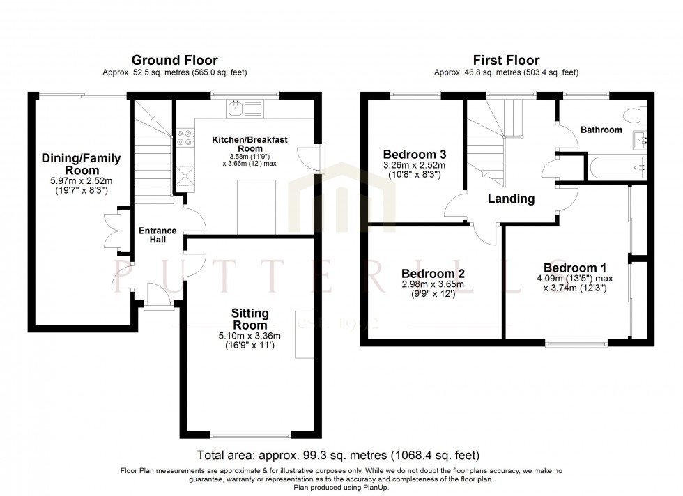 Floorplan for Stevenage, Hertfordshire